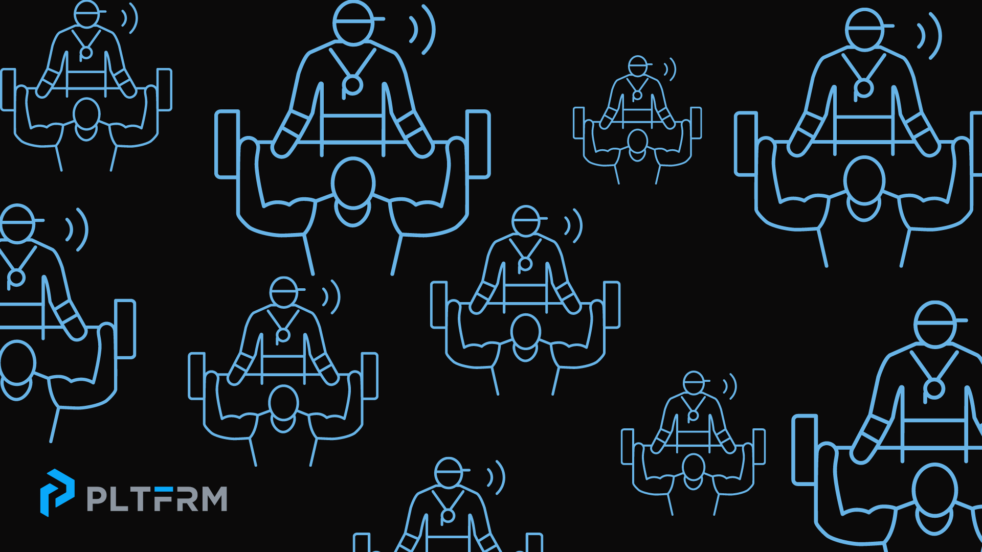 Multiple graphics of a trainer spotting a client